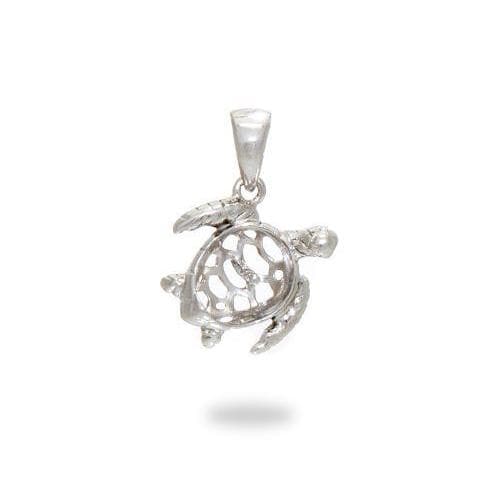 Pick A Pearl Honu Pendant in Sterling Silver - Maui Divers Jewelry