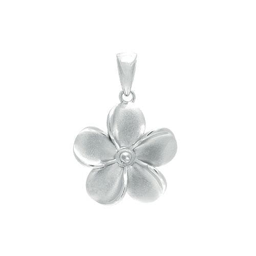 Plumeria (15mm) Pendant Mounting in Sterling Silver - Maui Divers Jewelry