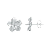 Plumeria (13mm) Earring Mountings in Sterling Silver - Maui Divers Jewelry
