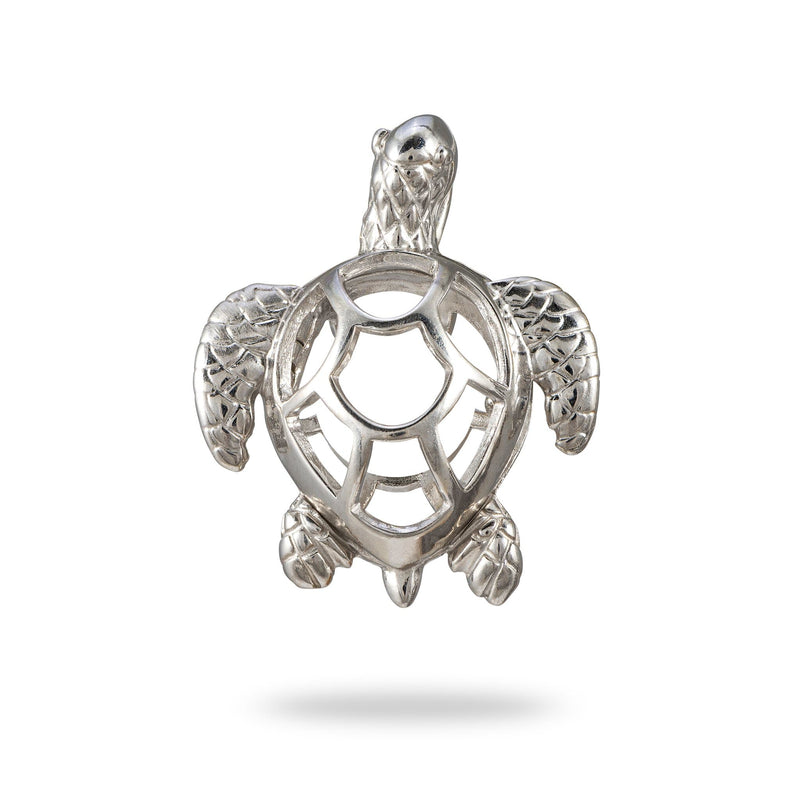 Honu Cage Pendant Mounting in Sterling Silver - Maui Divers Jewelry