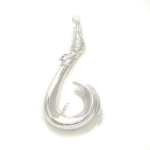 Pick A Pearl Fish Hook Pendant in Sterling Silver - 27mm