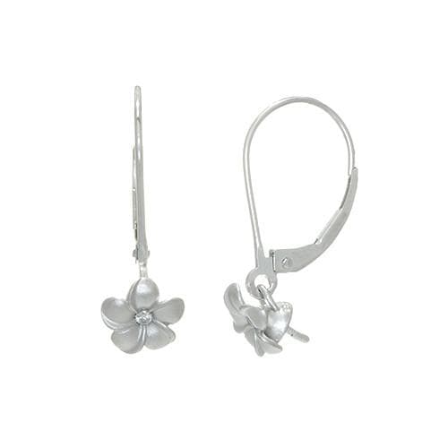 Pick a Pearl Sterling Silver Plumeria Earrings - Maui Divers Jewelry