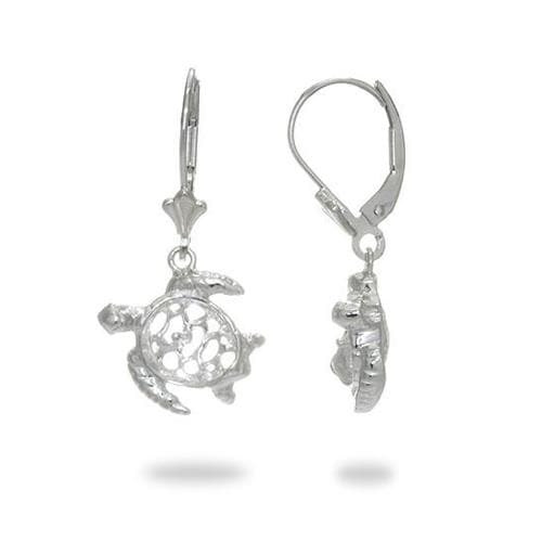 Pick A Pearl Honu Earrings in Sterling Silver - Maui Divers Jewelry