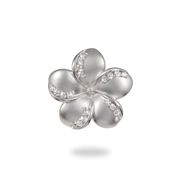 Plumeria (20mm) Pendant Mounting in Sterling Silver - Maui Divers Jewelry