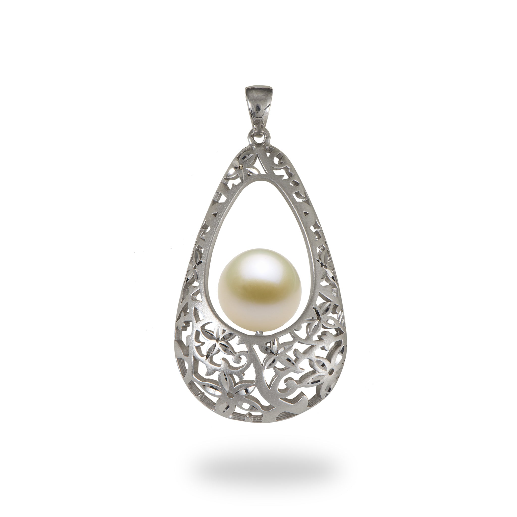 Choisissez un pendentif floral perlé en argent sterling - 33 mm