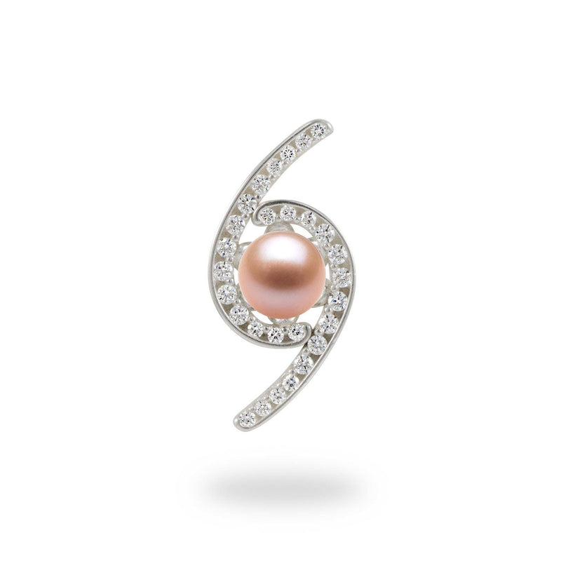 Pick-a-Pearl Pendant in Sterling Silver with Cubic Zirconia with Pink Pearl - Maui Divers Jewelry