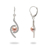 Bypass Earring Mountings in Sterling Silver with Pink Pearl - Maui Divers Jewelry