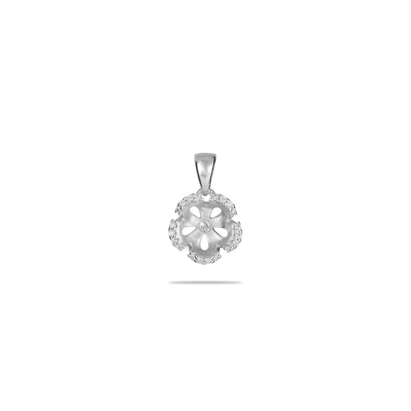 Pick A Pearl Plumeria Pendant in Sterling Silver with CZ