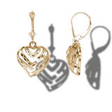 Maui Divers Jewelry - Aloha Heart Earrings in Gold - 15mm