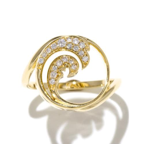 Nalu Ring in Gold with Diamonds - 15mm-Maui Divers Jewelry