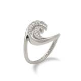 Nalu Ring in White Gold with Diamonds - 15mm-Maui Divers Jewelry