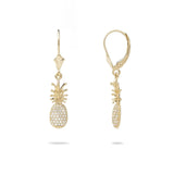 Pineapple Earrings with Diamonds in Gold-Maui Divers Jewelry