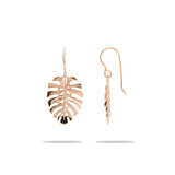 Monstera Earrings in Rose Gold - 23mm - Maui Divers Jewelry