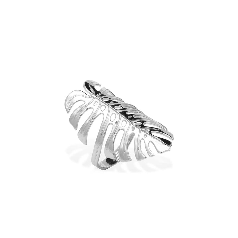 Monstera Ring in White Gold - 30mm - Maui Divers Jewelry