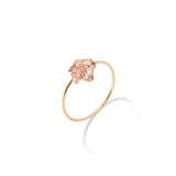 Hawaiian Gardens Hibiscus Ring in Two Tone Gold with Diamonds - Maui Divers Jewelry