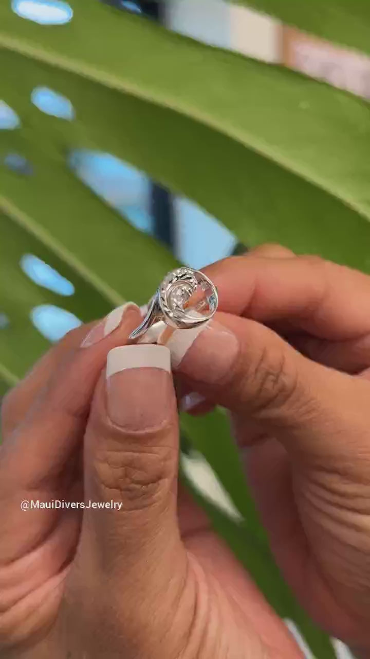A video of a woman's hand with a Nalu (Wave) Ring in Sterling Silver on it-Maui Divers Jewelry