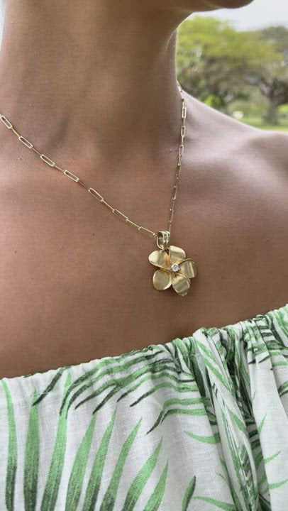 925 Silver Plumeria Necklace – Hawaiiangem.com