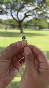 Hawaiian Heirloom Tahitian Black Pearl Ring in Gold with Diamonds - 10mm - Product Video