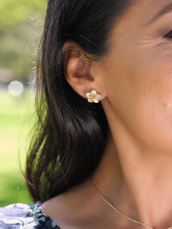 ORECCHINI DA POSTA BORCHIE FIORI TROPICALI ARGENTO STERLING 925