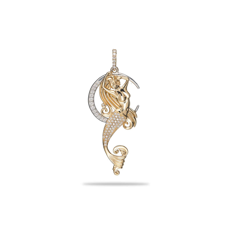 14K Gold Vermeil Mermaid Necklace With Cubic Zirconias