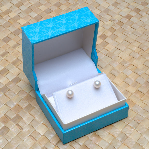 Weiße Süßwasserperlen-Ohrringe aus Sterlingsilber