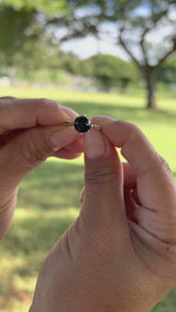 Video of a woman's hand wearing a Night Blossom Black Coral Ring in Gold with Black Diamonds - Maui Divers Jewelry