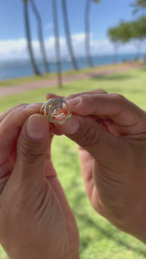 Video of a woman's hand wearing a Nalu Ring in Gold with Diamonds - 15mm-Maui Divers Jewelry