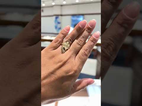 Video of a woman's hand wearing a Living Heirloom Octopus Ring in Gold - 28mm-Maui Divers Jewelry 