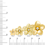 Gold Puffy Plumeria Pendants Scaled on Ruler - Maui Divers Jewelry