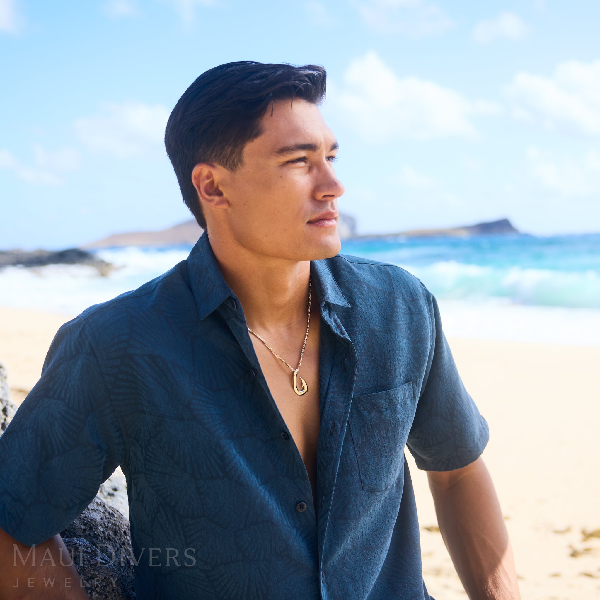 フィッシュフック・ペンダント ゴールド - 35mm