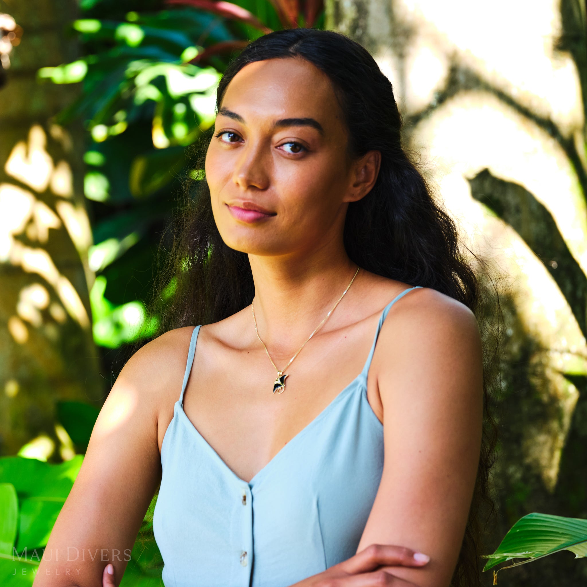 シーライフ・マンタ・ブラックコーラル・ペンダント ダイヤモンド・ゴールド 21mm