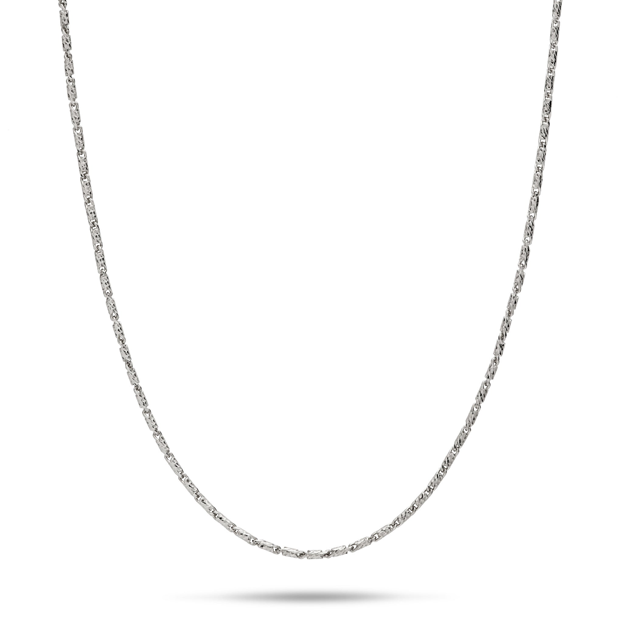 24" Adjustable 0.9mm Raso Chain in 14k White Gold