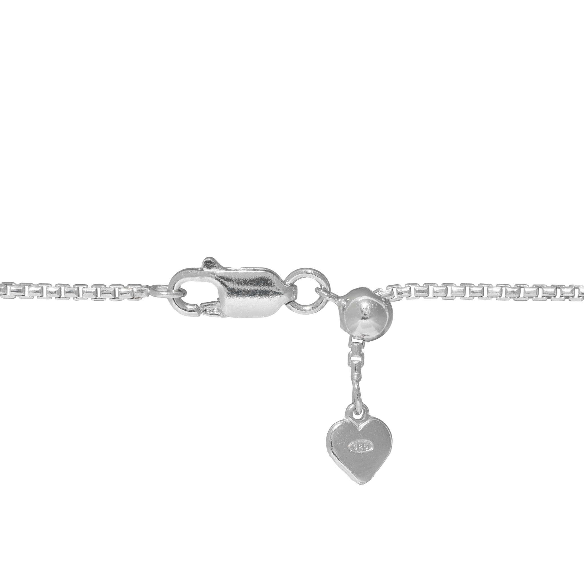 24" Adjustable 1.5mm Round Box Chain in Sterling Silver