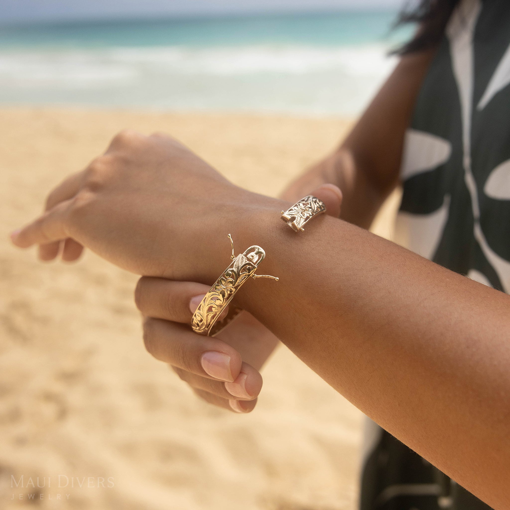 プルメリア ヒンジ・ブレスレット ゴールド - 8mm