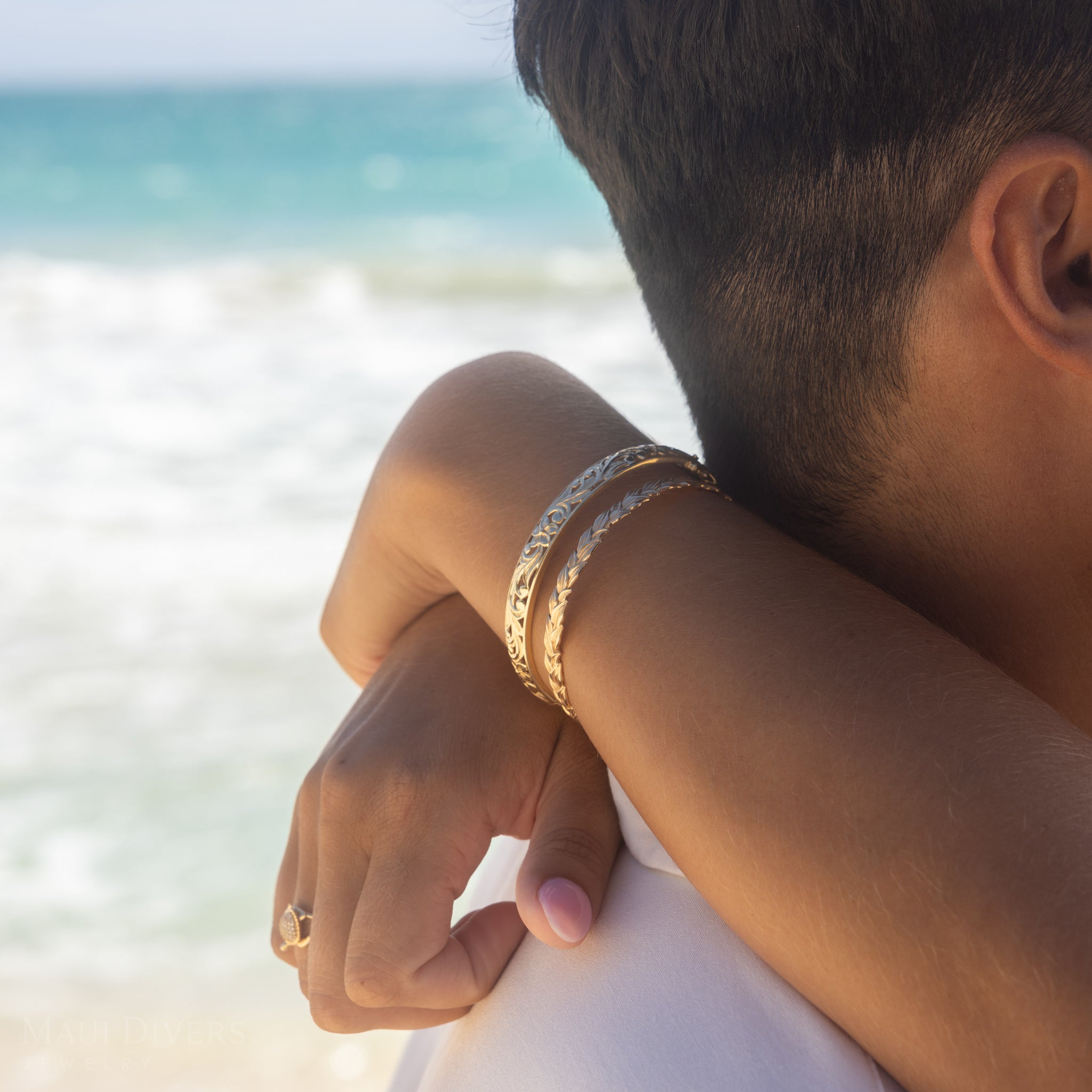 プルメリア ヒンジ・ブレスレット ゴールド - 8mm