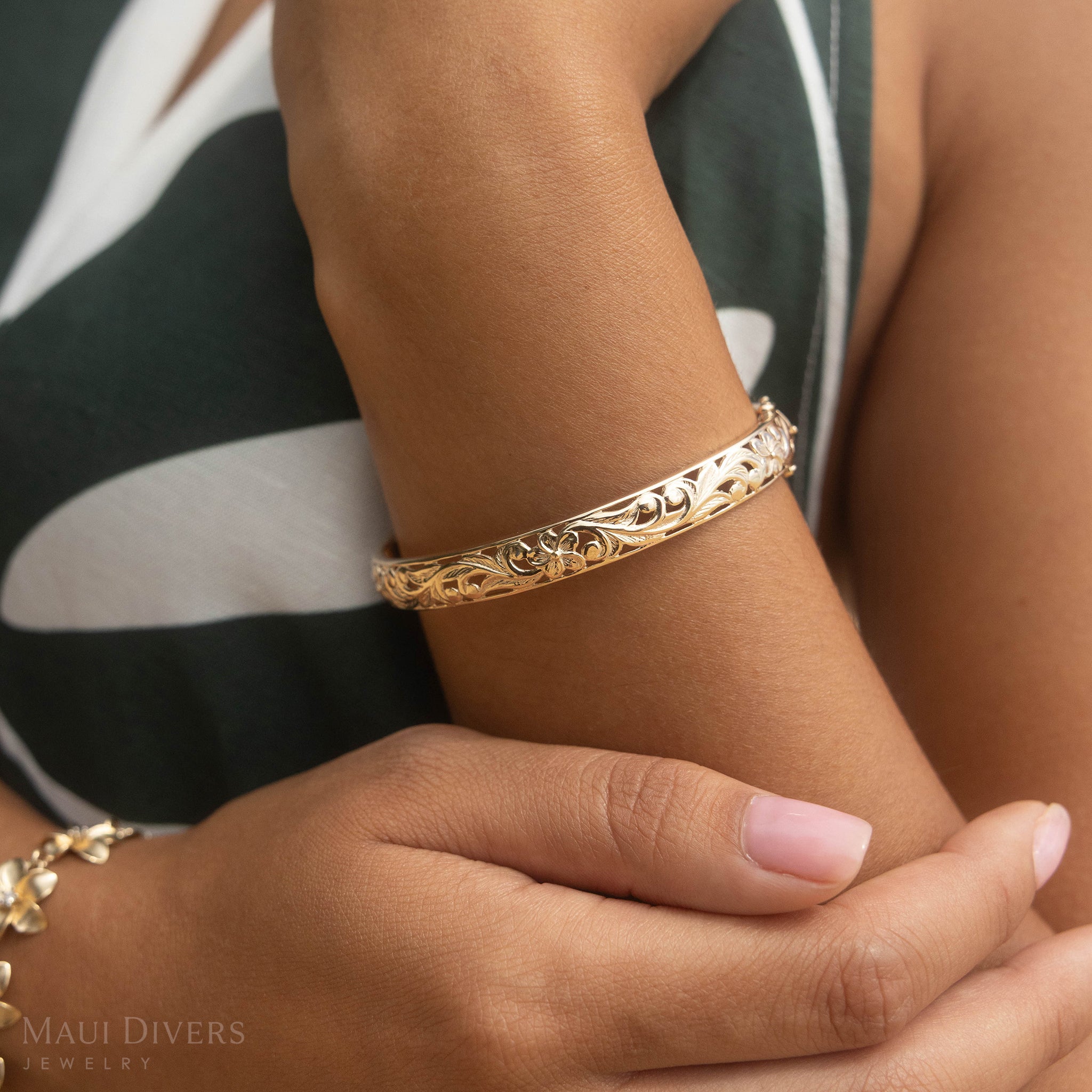 プルメリア ヒンジ・ブレスレット ゴールド - 8mm