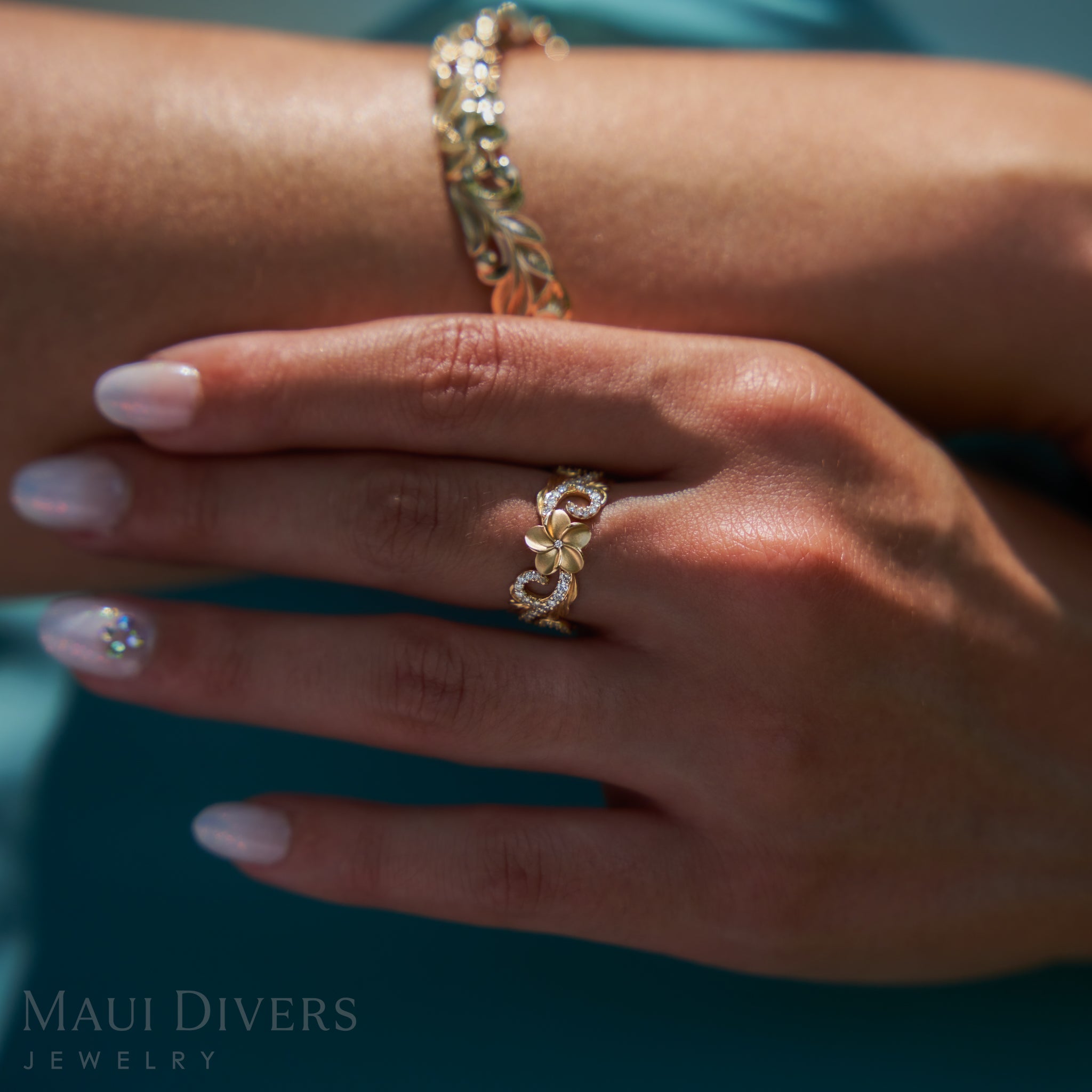 プルメリア ダイヤモンド・ゴールド - 8mm