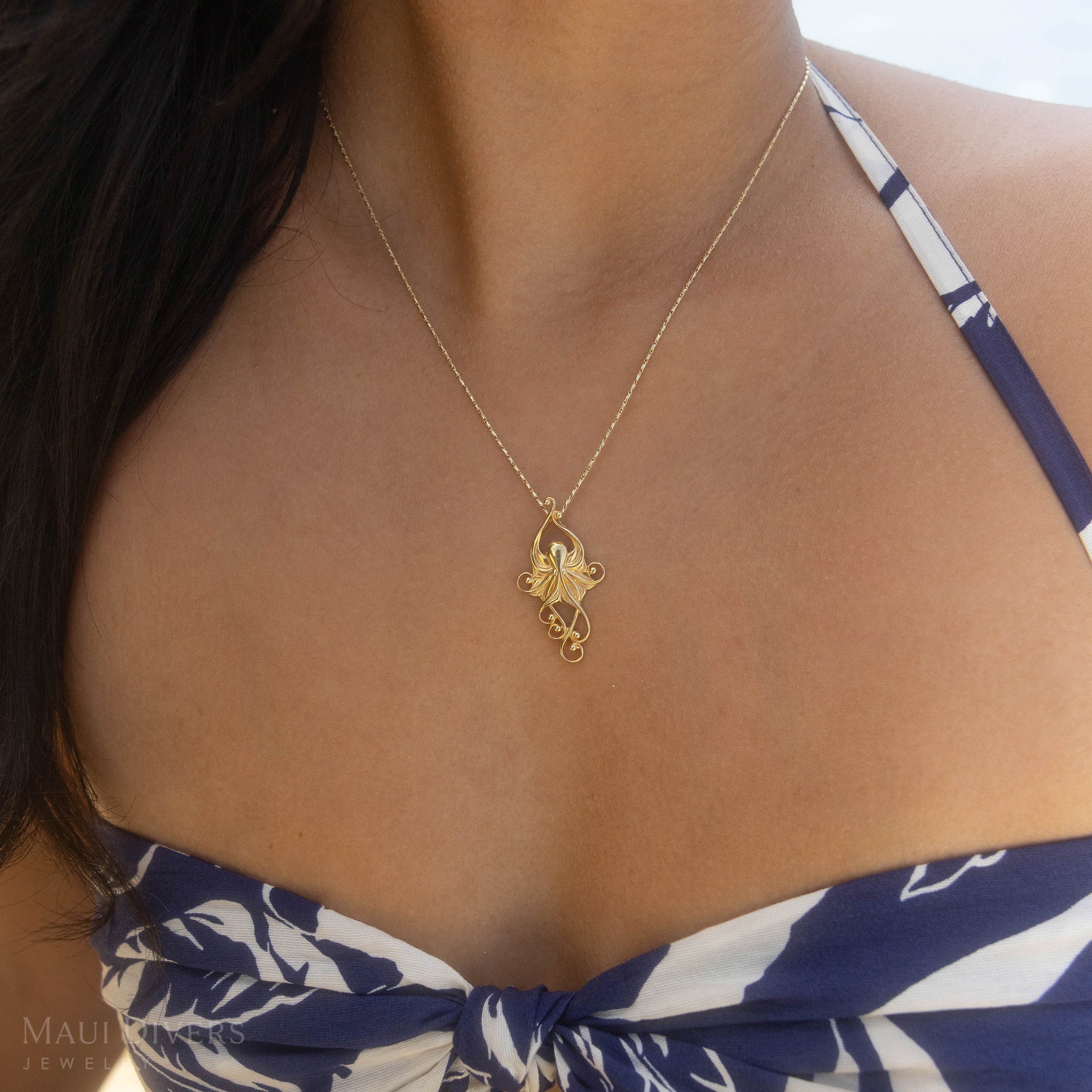 リビング・ヘアルーム・オクトパス・ペンダント ゴールド - 36mm