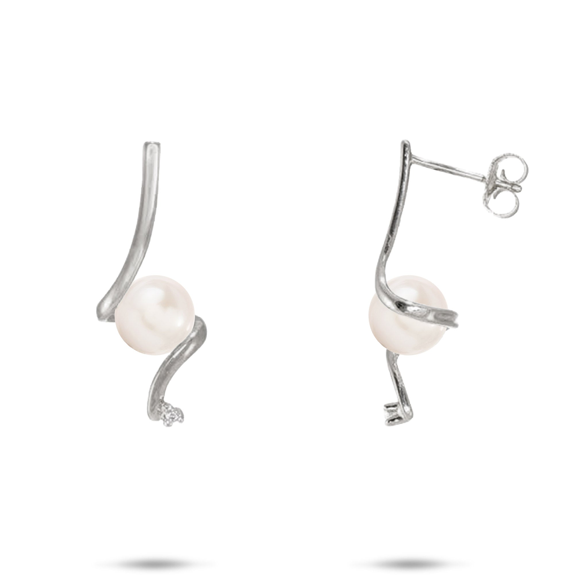 Pick A Pearl Waterfall Earrings in White Gold - 25mm