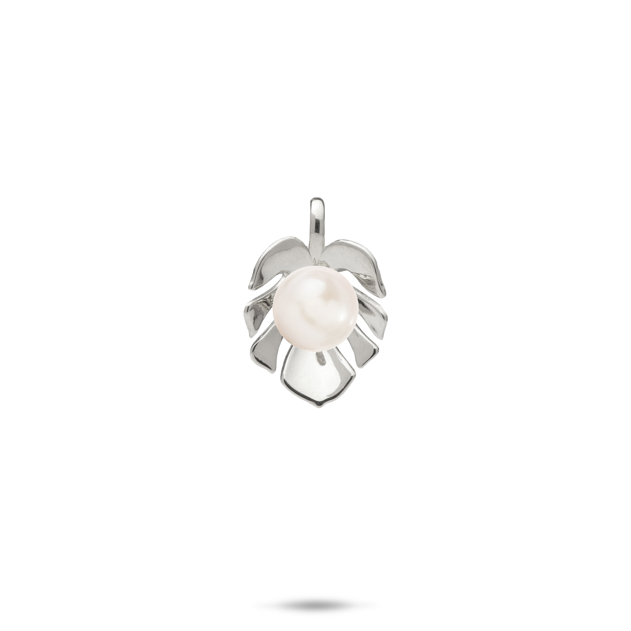 Pick A Pearl Monstera Pendant in White Gold - 17mm