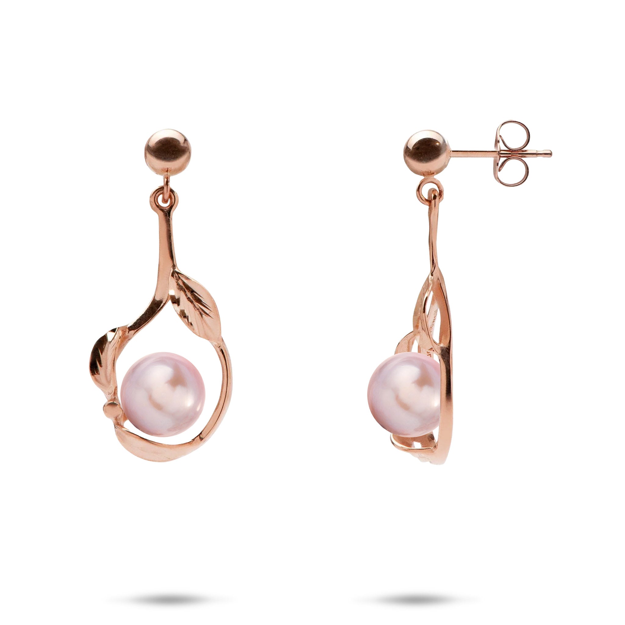 Pick A Pearl Maile Earrings in Rose Gold - 23mm