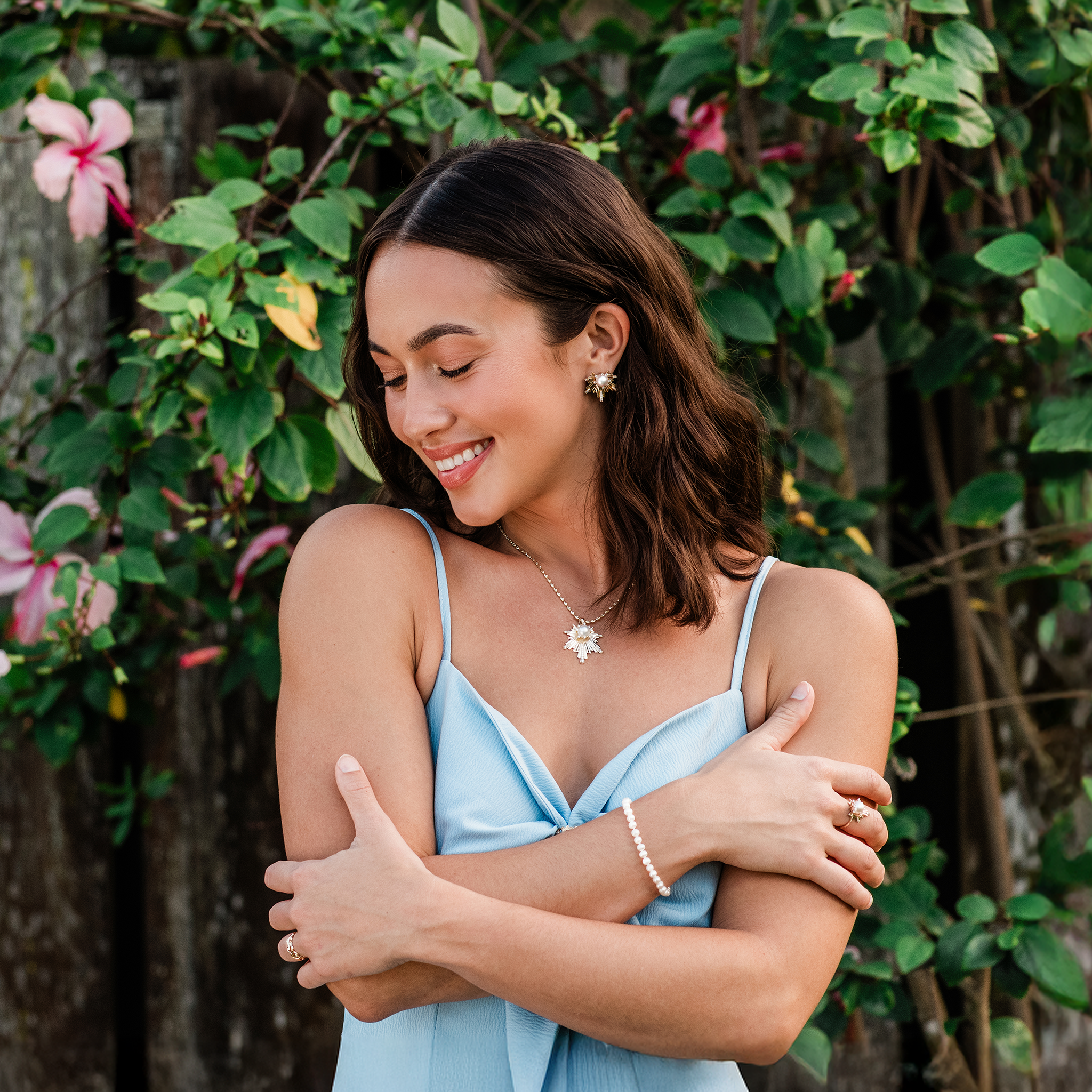 E Hoʻāla アコヤ真珠ペンダント ダイヤモンド ゴールド 27mm